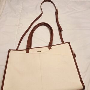 Elegant Cream and Brown Women's Tote Bag